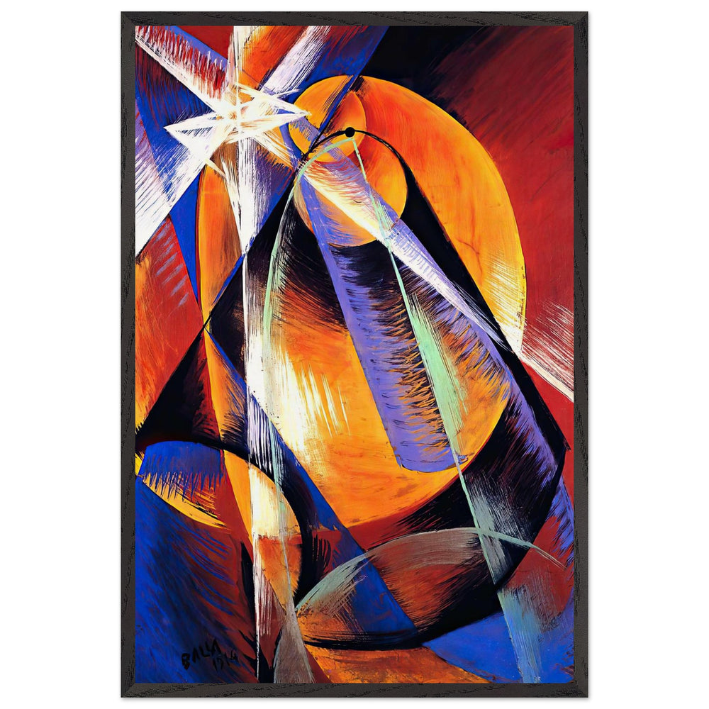 Planet Mercury passing in front of the Sun by Giacomo Balla, framed poster