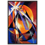 Planet Mercury passing in front of the Sun by Giacomo Balla, framed poster