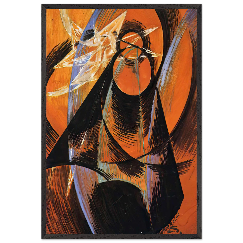 Planet Mercury passing in front of the Sun by Giacomo Balla, framed poster