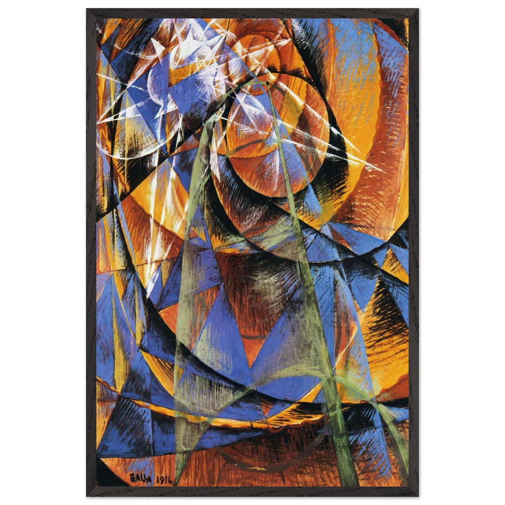 Planet Mercury passing in front of the Sun by Giacomo Balla, framed poster