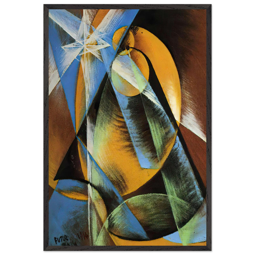 Planet Mercury passing in front of the Sun by Giacomo Balla, framed poster
