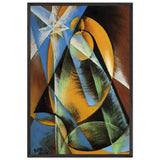 Planet Mercury passing in front of the Sun by Giacomo Balla, framed poster