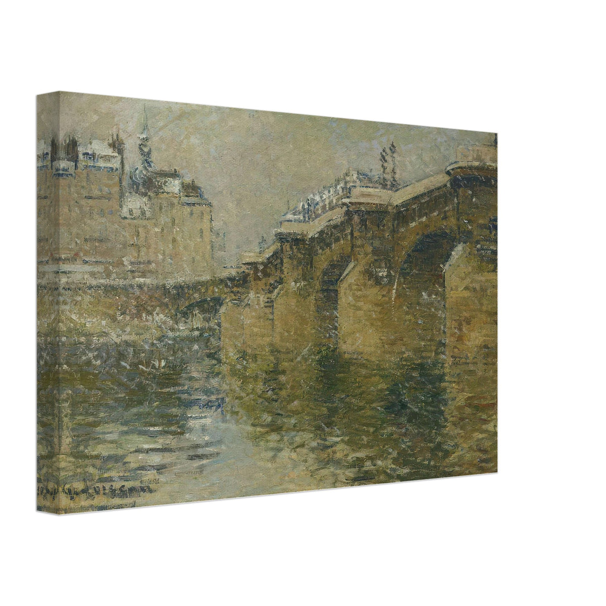 Pont Neuf in the Snow by Gustave Loiseau, canvas, view 2