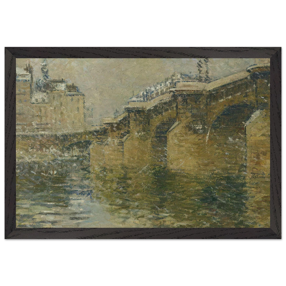Pont Neuf in the Snow by Gustave Loiseau, framed poster, view 2