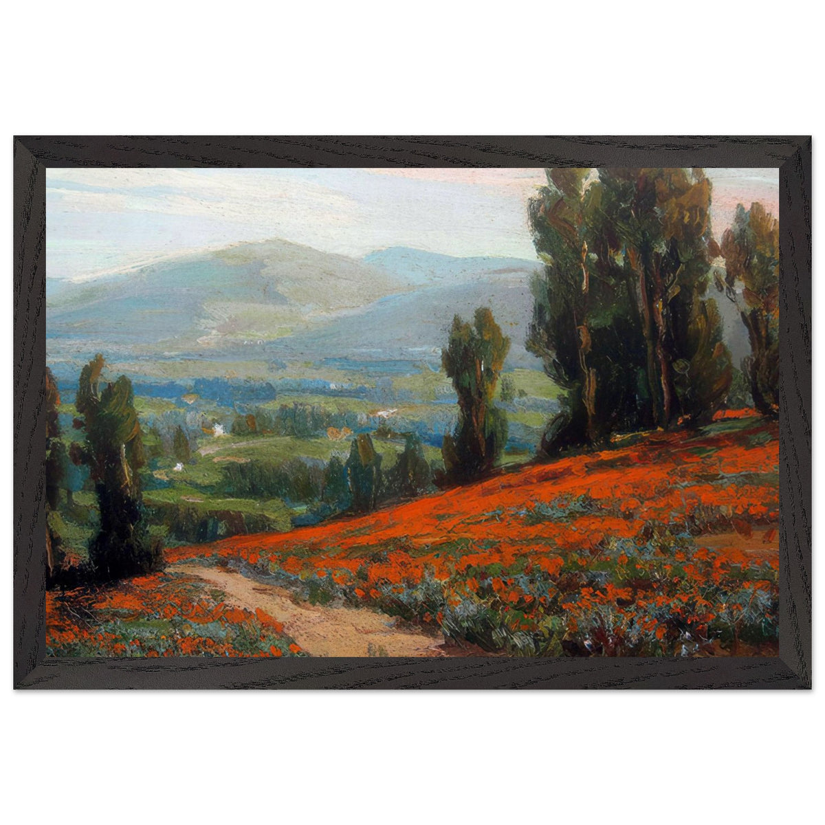 Poppies and Eucalyptus by Benjamin Brown, framed poster, view 2