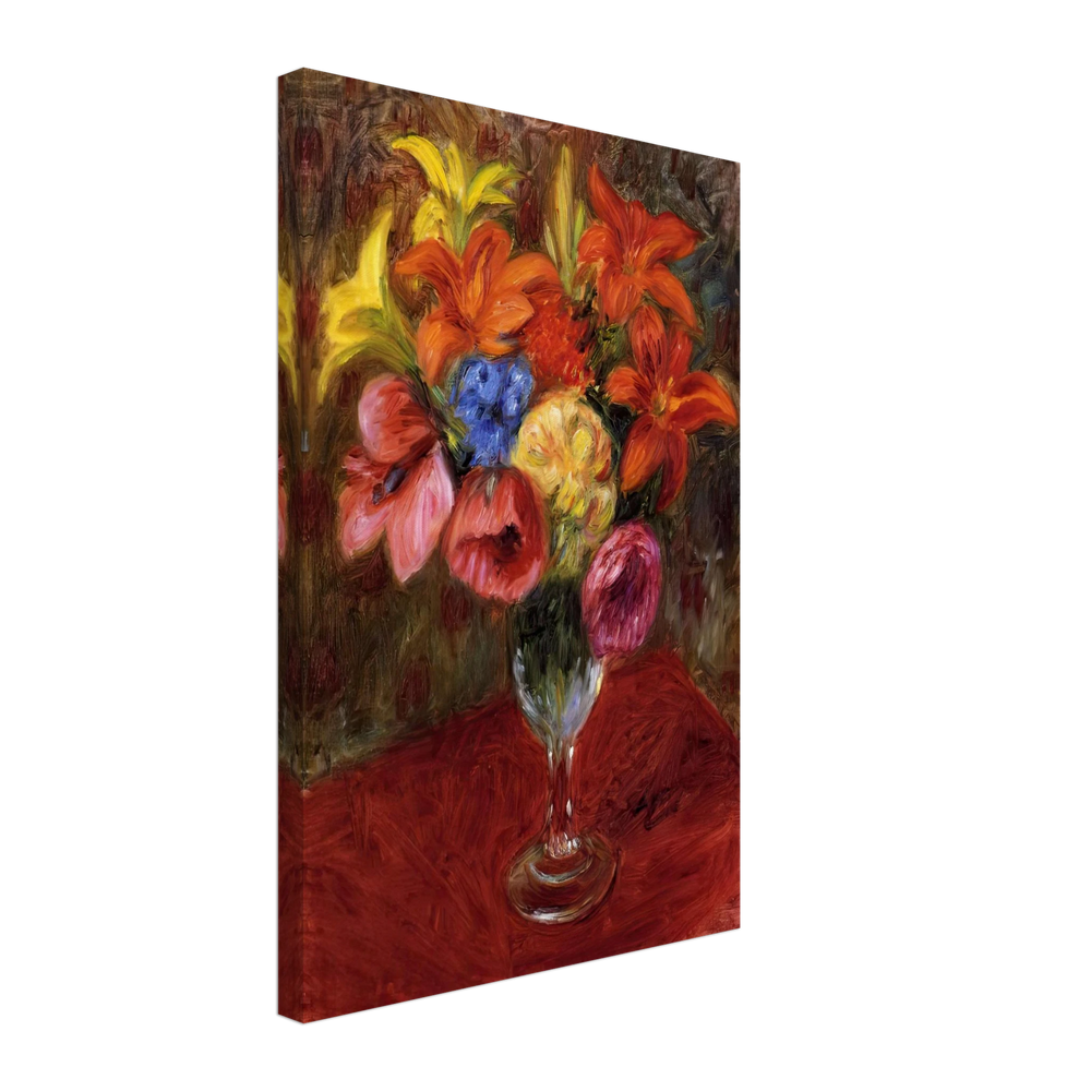 Poppies, Lilies and Blue Flowers by William James Glackens, canvas