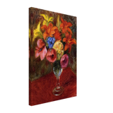 Poppies, Lilies and Blue Flowers by William James Glackens, canvas