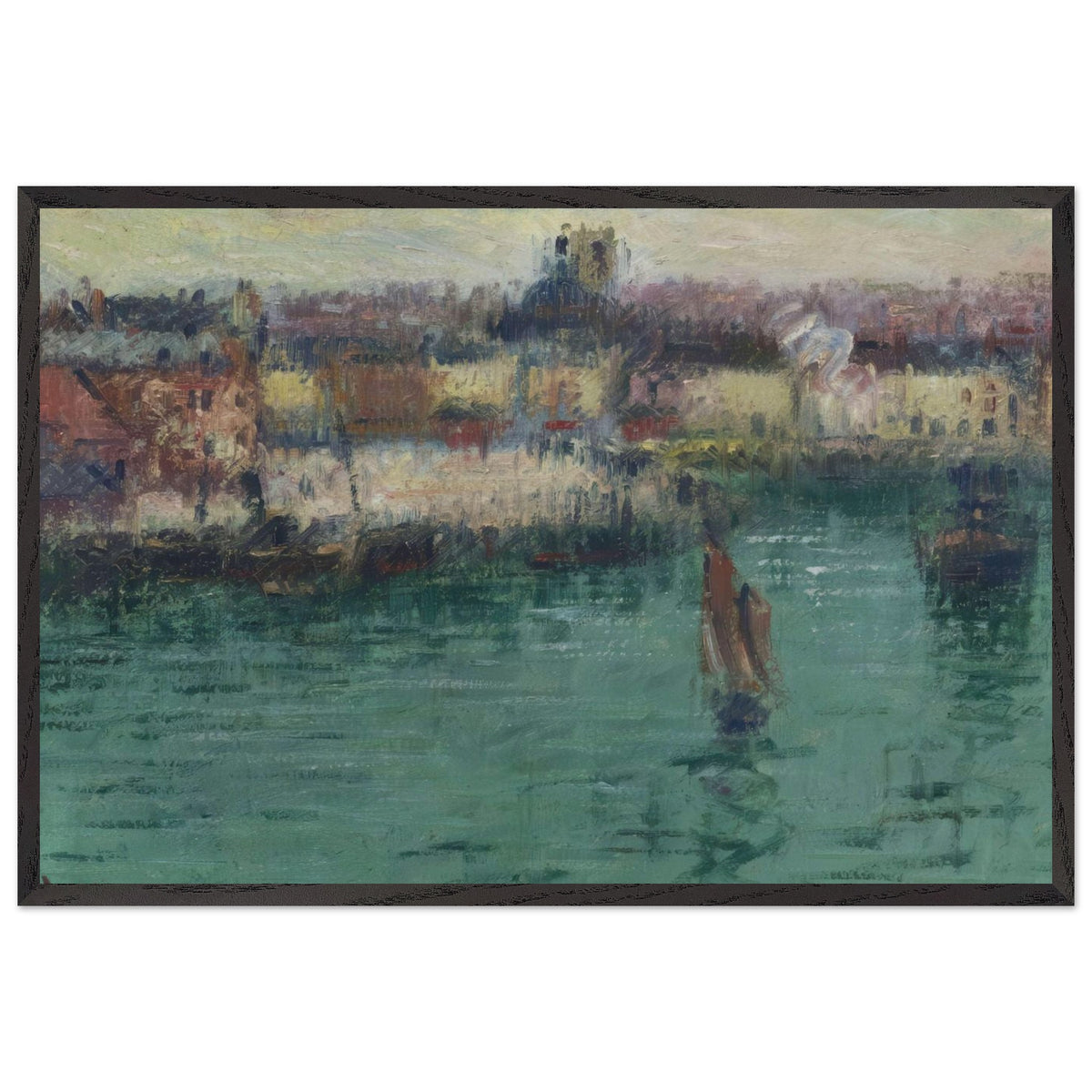 Port at Dieppe by Gustave Loiseau, framed poster