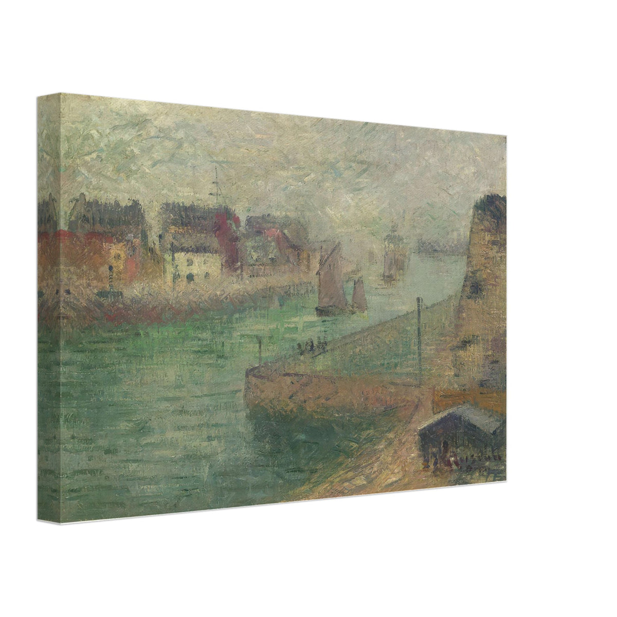 Port at Dieppe in Fog by Gustave Loiseau, canvas, view 2