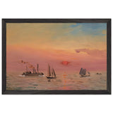 Port in the Morning Light by Fujishima Takeji, framed poster, view 2