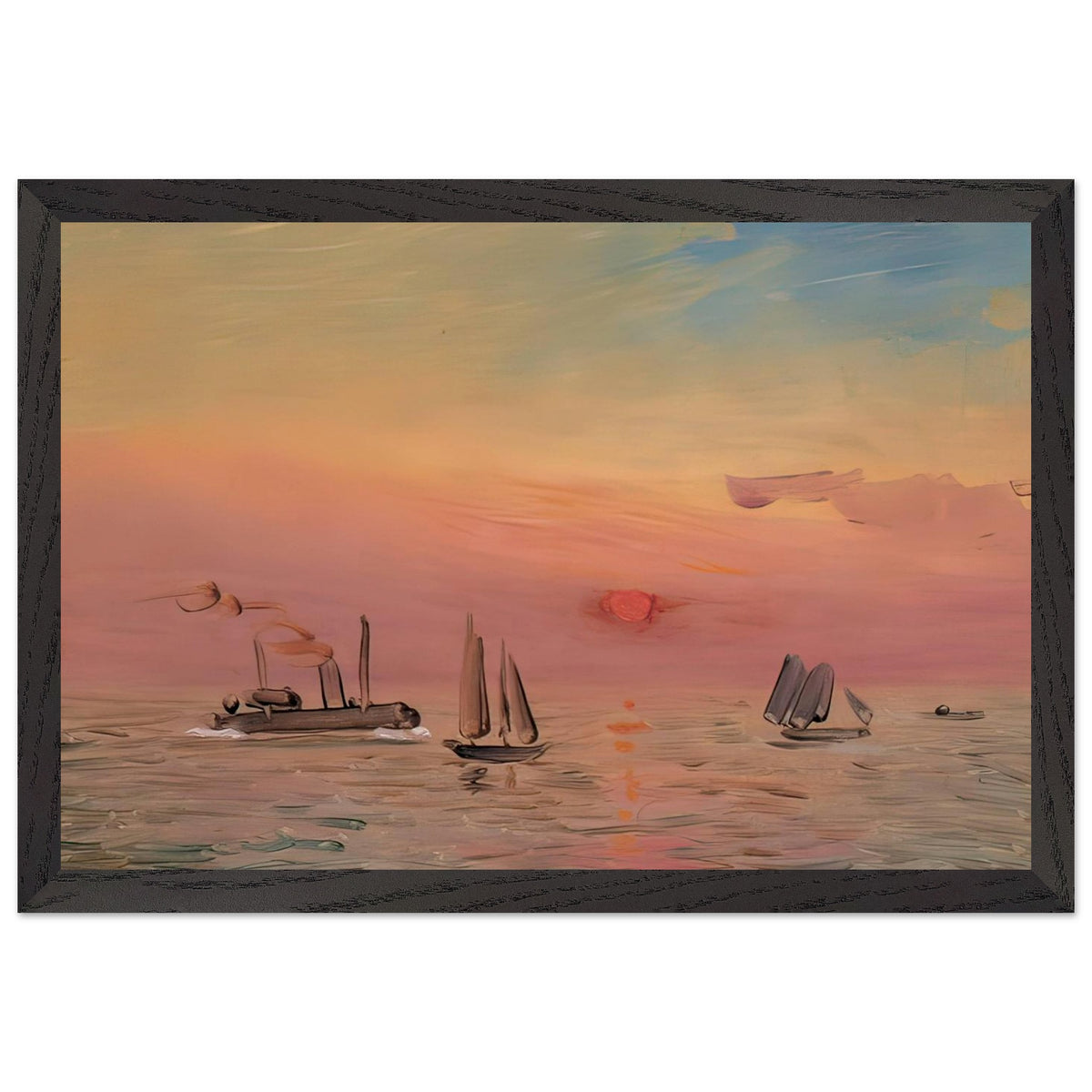 Port in the Morning Light by Fujishima Takeji, framed poster, view 2
