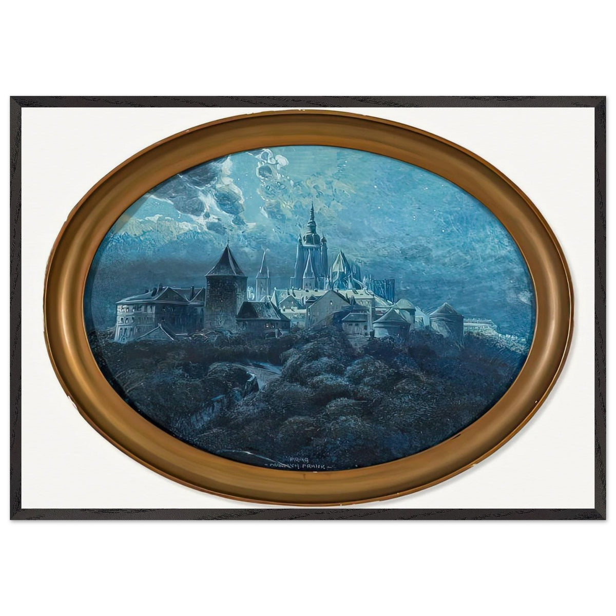 Prague Nocturne by Friedrich Frank, framed poster, view 3