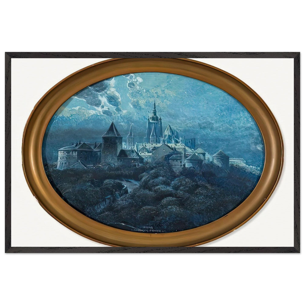 Prague Nocturne by Friedrich Frank, framed poster