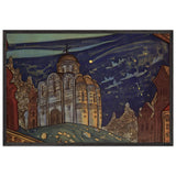 Putivl. Eclipse by Nicholas Roerich, framed poster