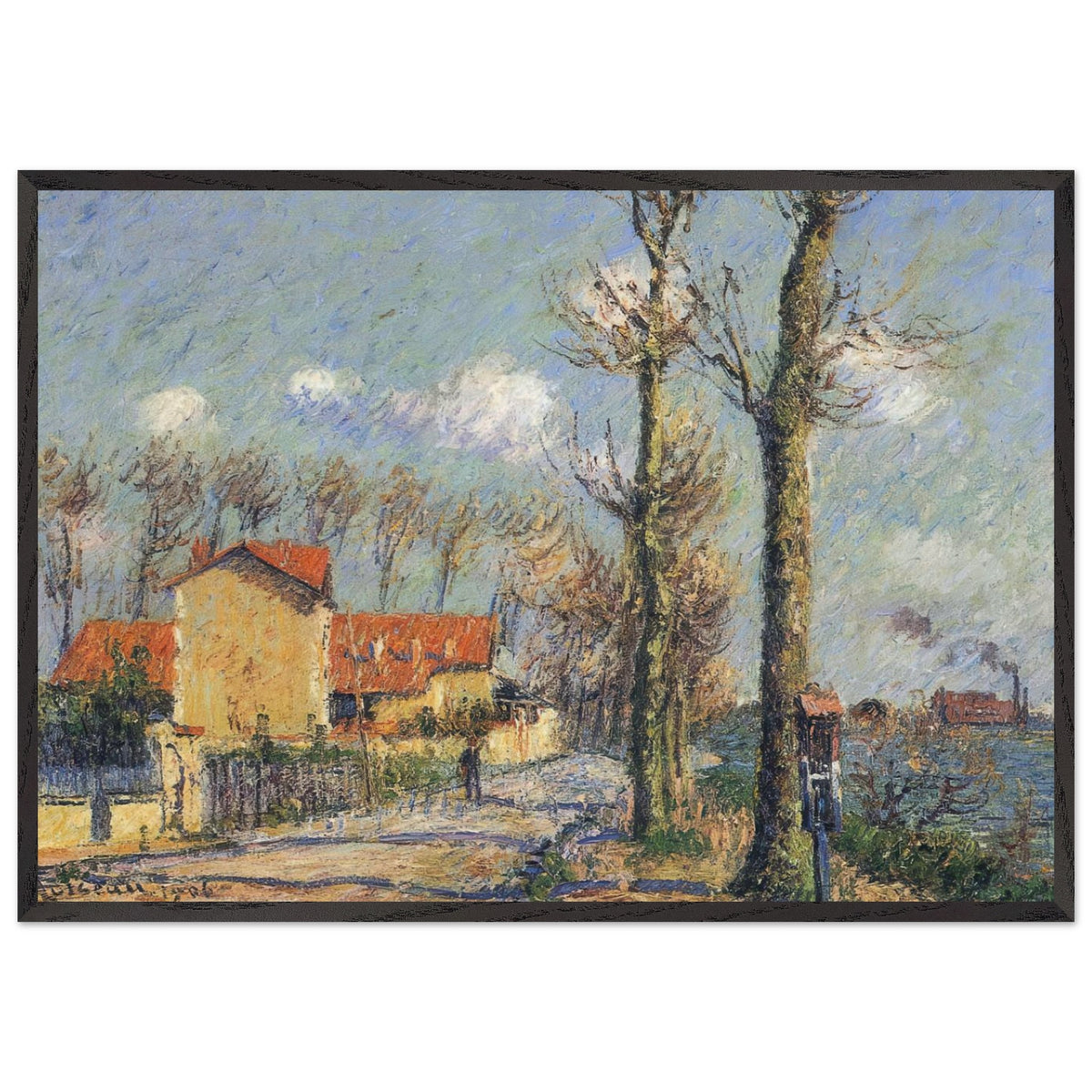 Quay of Pothius in Pontoise by Gustave Loiseau, framed poster, view 3