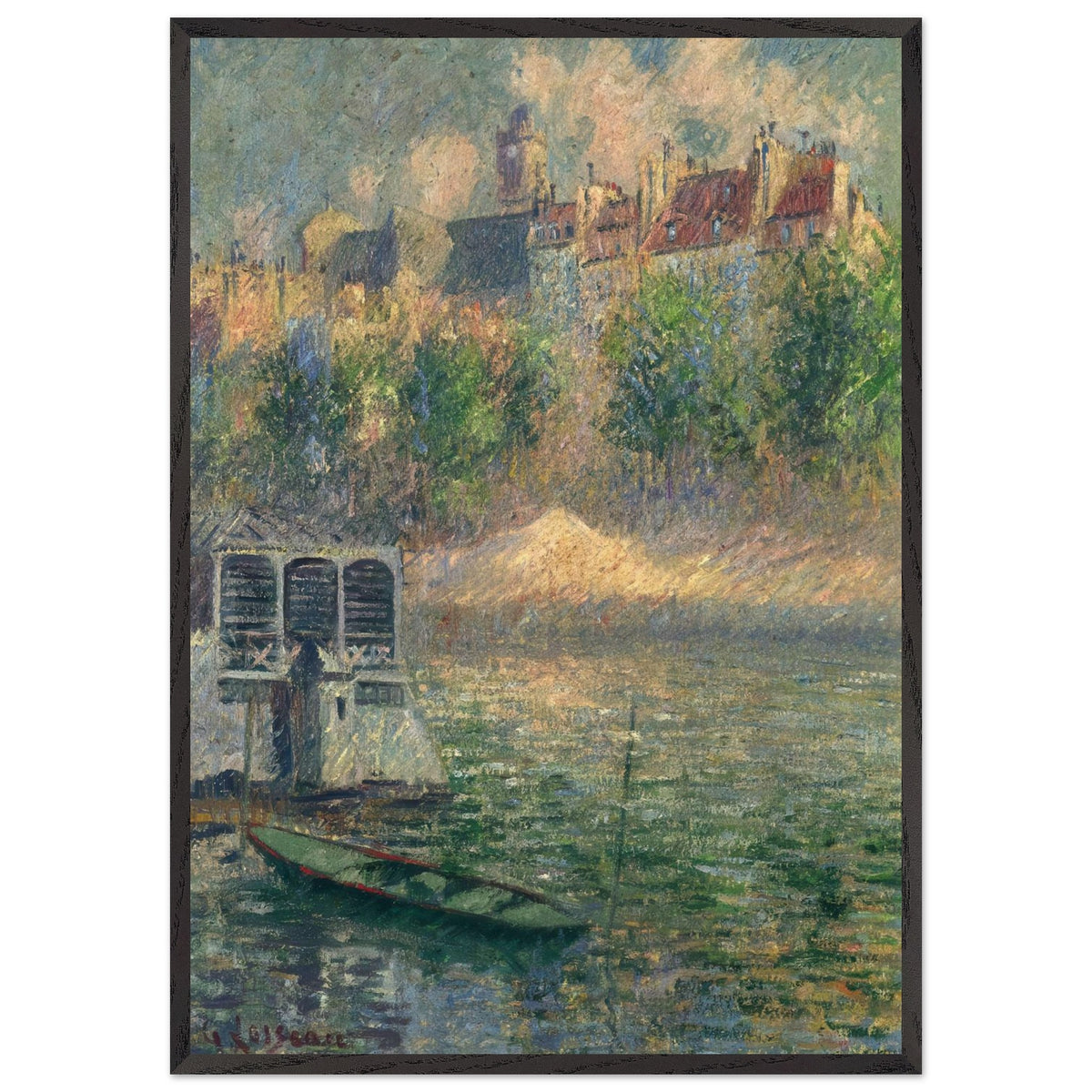 Quay of the Hotel Deville in Paris by Gustave Loiseau, framed poster, view 3