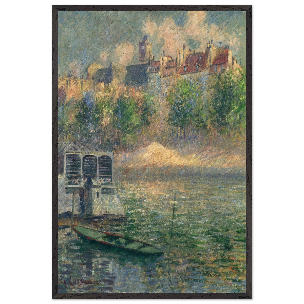 Quay of the Hotel Deville in Paris by Gustave Loiseau, framed poster