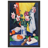 Red and Pink Roses, Oranges and Fan by Samuel Peploe, framed poster, view 2