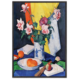 Red and Pink Roses, Oranges and Fan by Samuel Peploe, framed poster, view 3