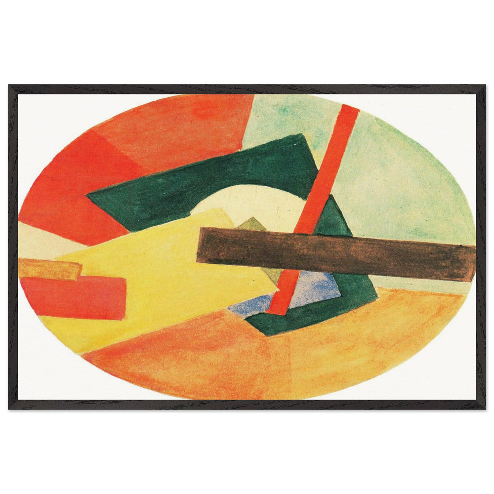 Red and Yellow Suprematist Composition by Ivan Kliun, framed poster
