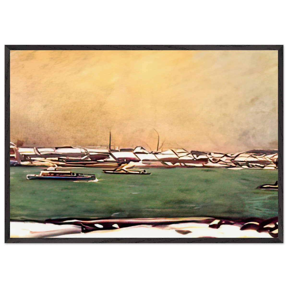 Remains of the Snow at Okawa by Fujishima Takeji, framed poster, view 3