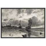 River Landscape by Nicholas Roerich, framed poster