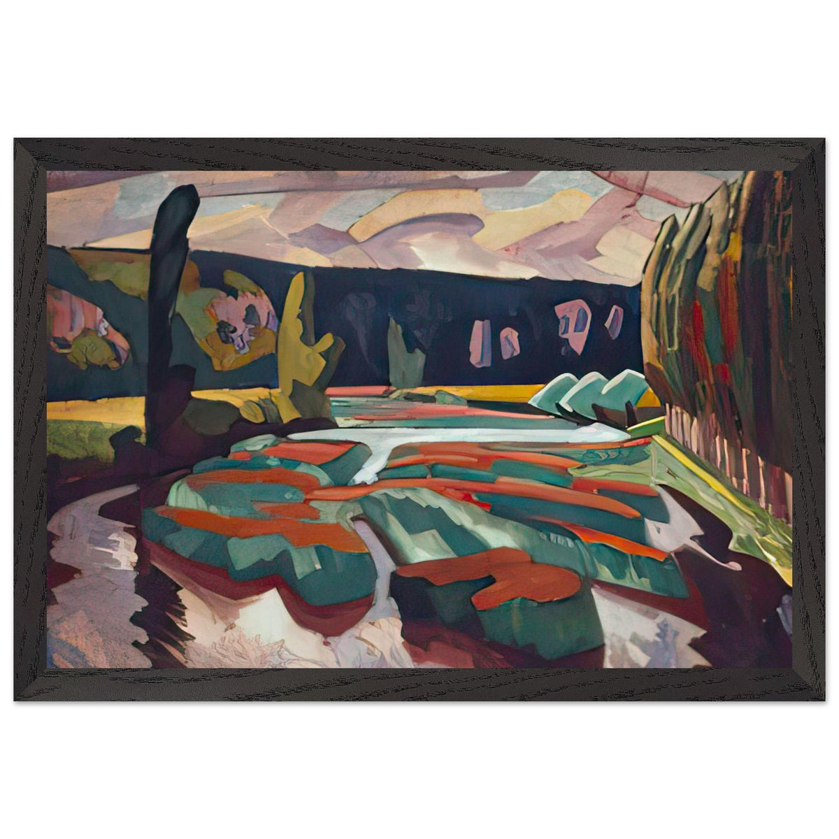 River with Poplars by Roger Fry, framed poster, view 2