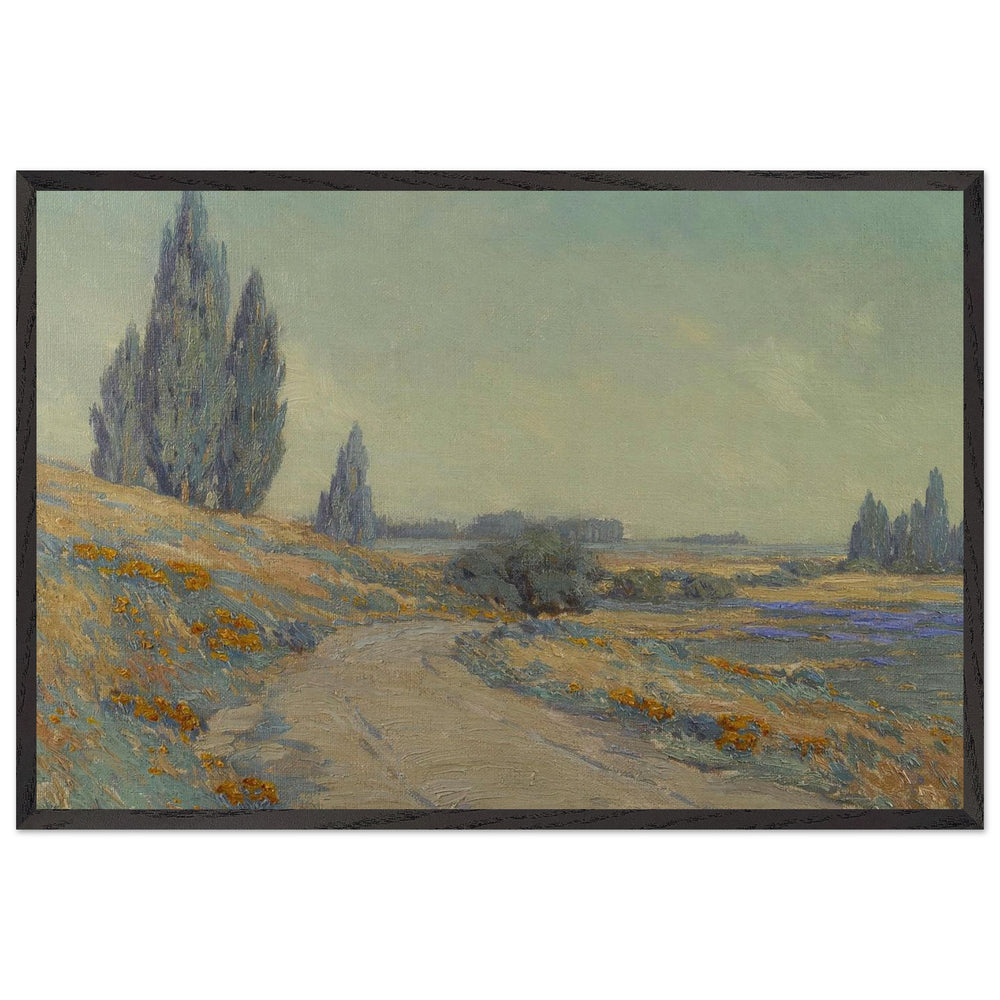 Road Through a Field of Wildflowers by Granville Redmond, framed poster