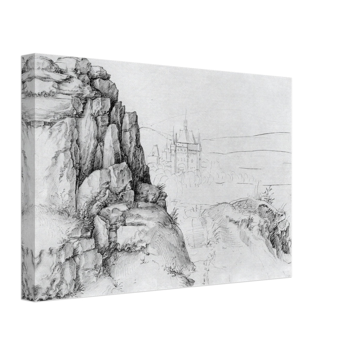 Rock Study of Hikers by Albrecht Durer, canvas, view 2