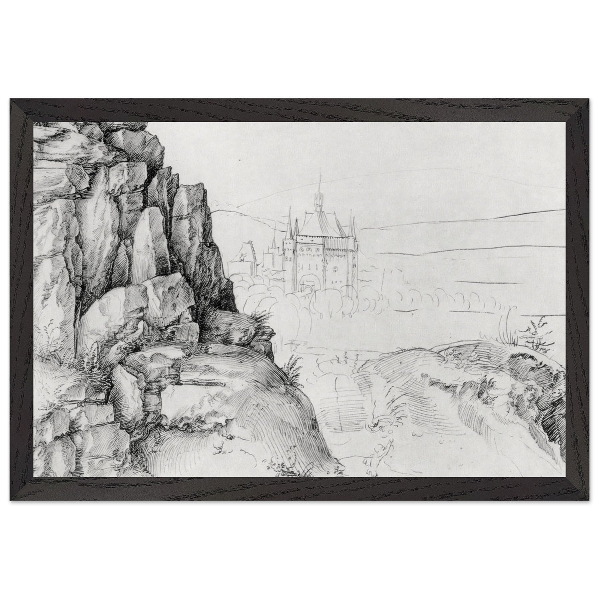 Rock Study of Hikers by Albrecht Durer, framed poster, view 2