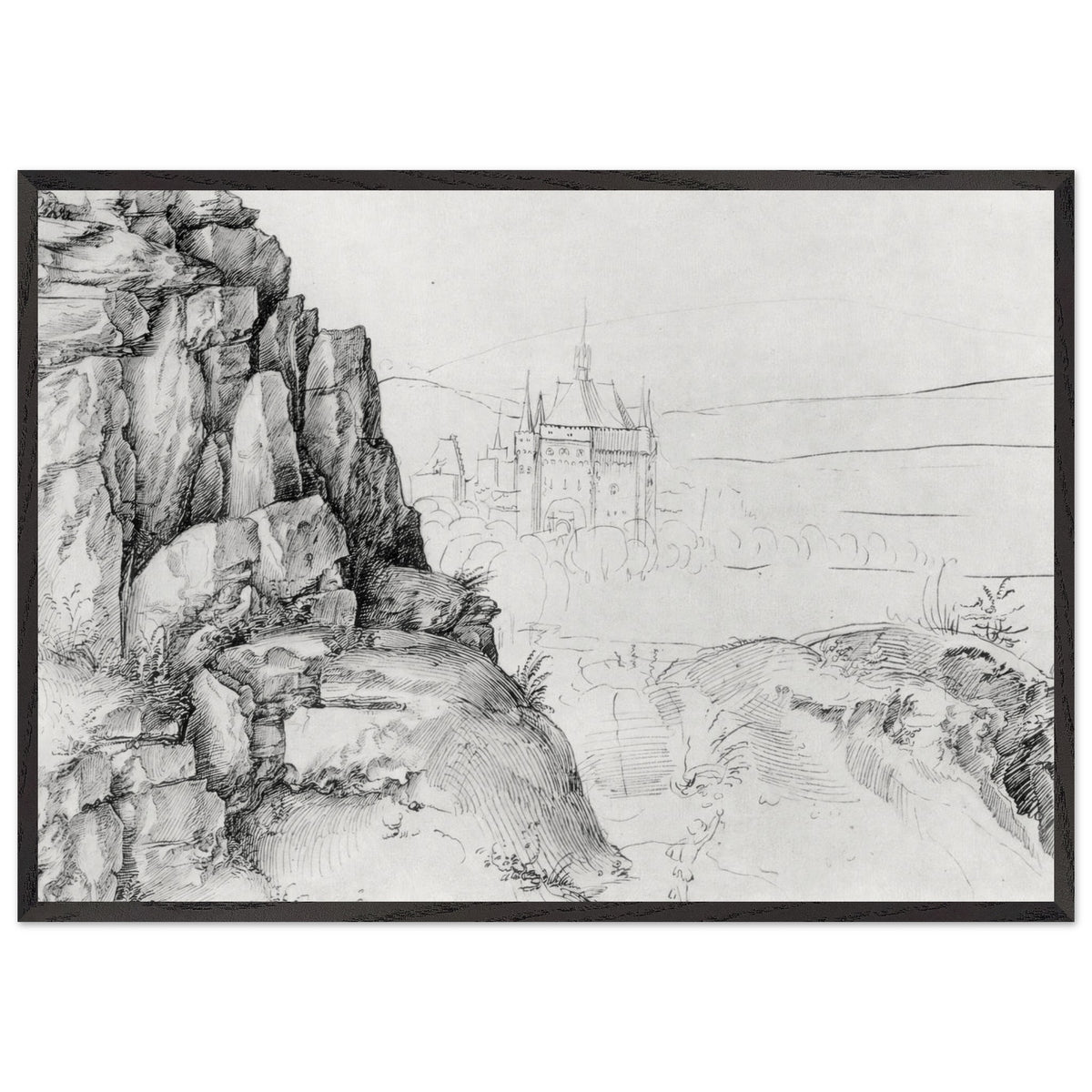 Rock Study of Hikers by Albrecht Durer, framed poster, view 3