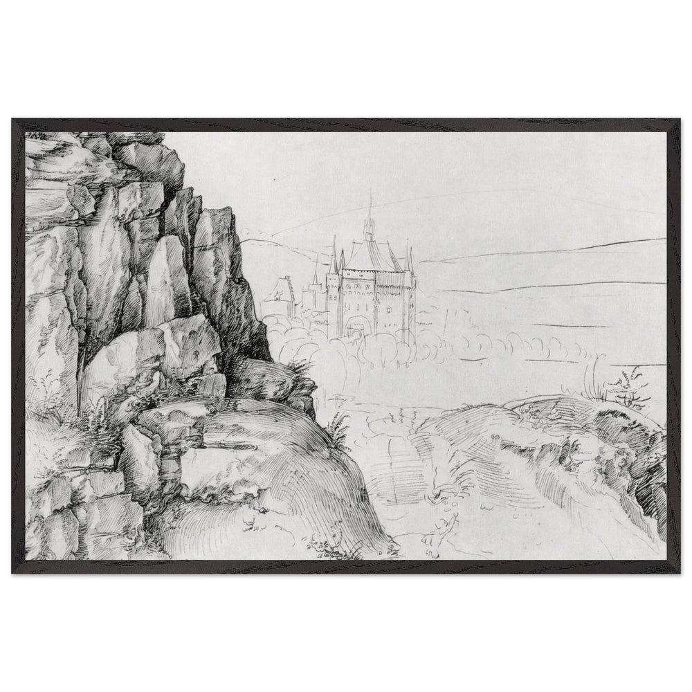 Rock Study of Hikers by Albrecht Durer, framed poster