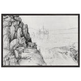Rock Study of Hikers by Albrecht Durer, framed poster