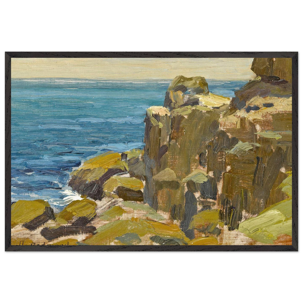 Rocky Cliffs, Catalina Island by Granville Redmond, framed poster