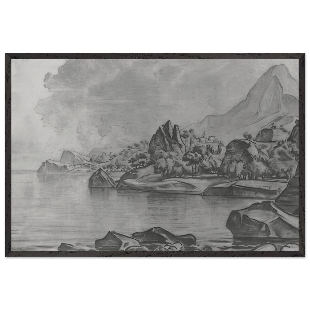 Rocky Seashore by Konstantin Bogaevsky, framed poster