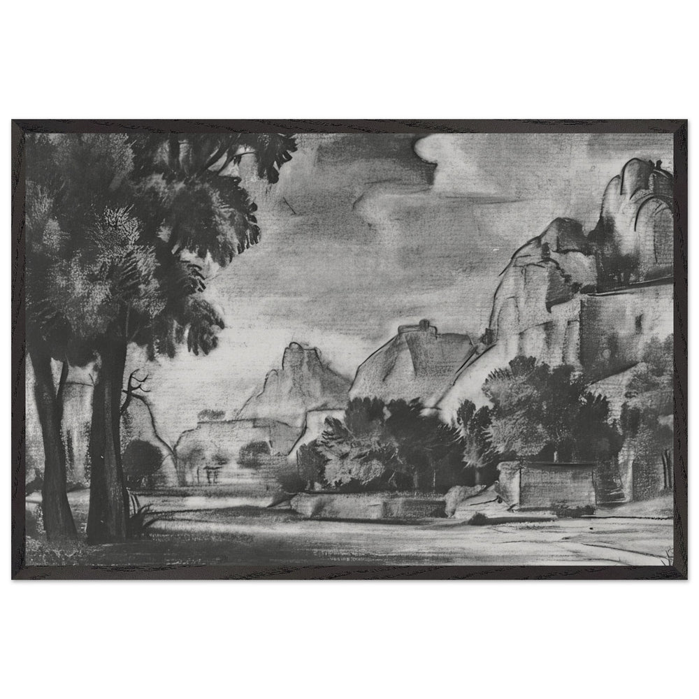 Romantic Landscape by Konstantin Bogaevsky, framed poster