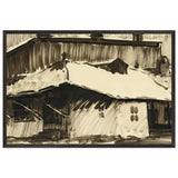 Roofs under Snow by Stefan Popescu, framed poster