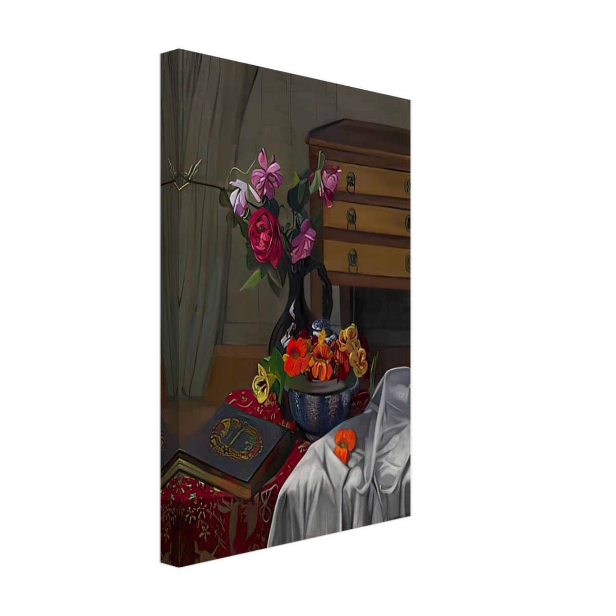 Roses and Nasturtiums by Felix Vallotton, canvas, view 2