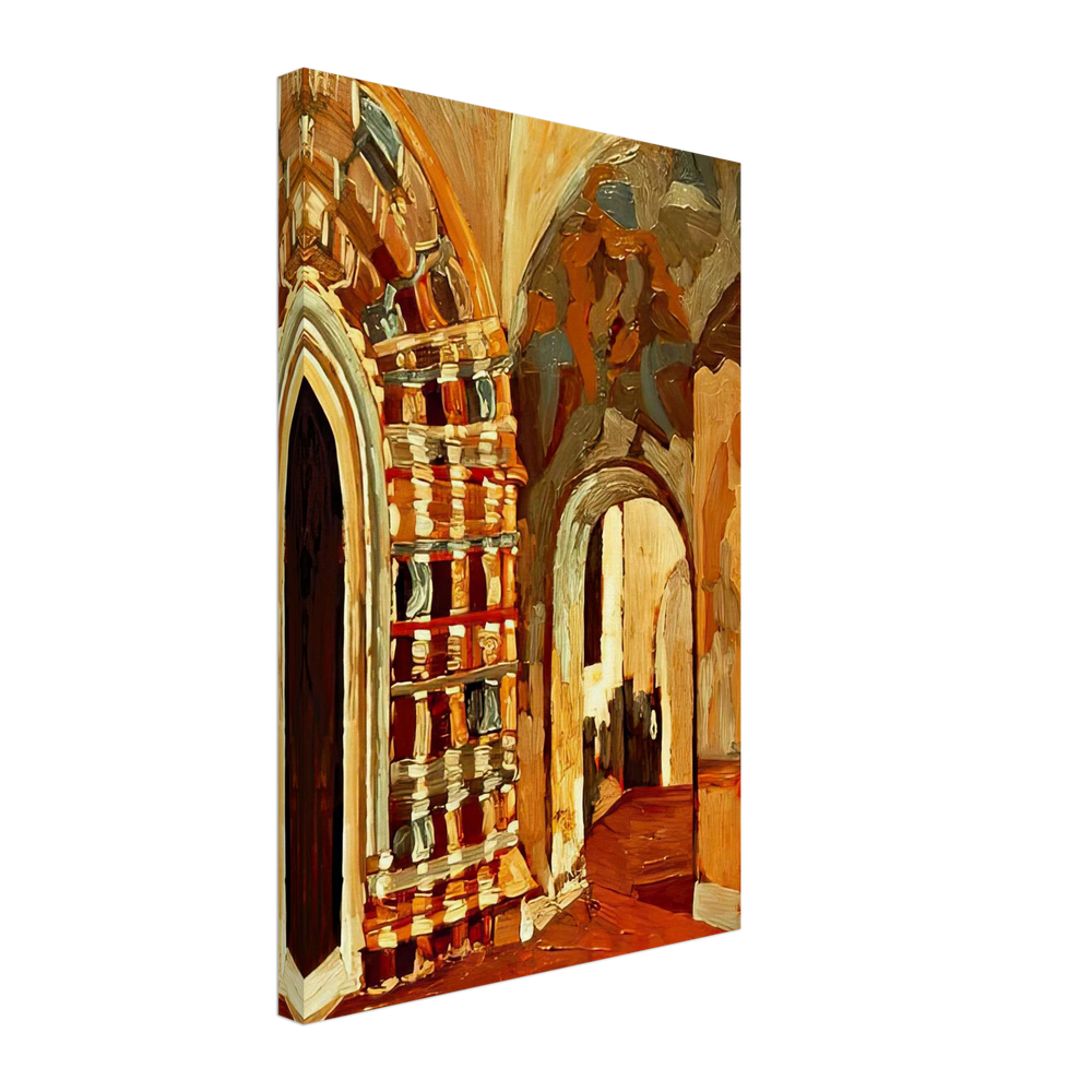 Rostov Veliky. Interior of Church by Nicholas Roerich, canvas