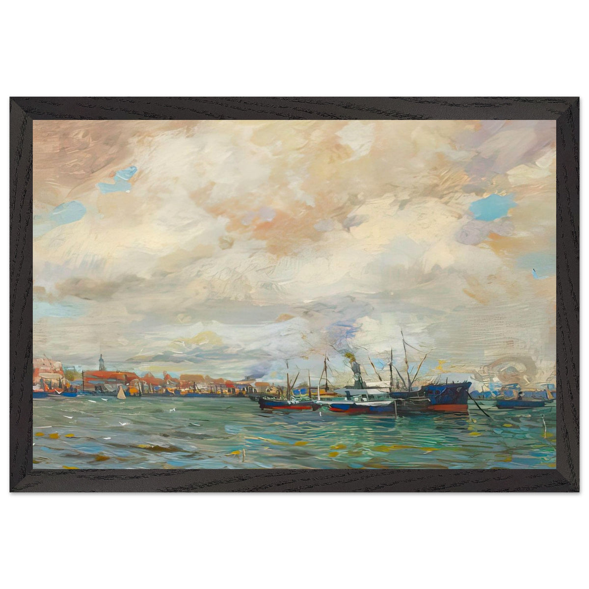 Rotterdam Port by Nicolae Vermont, framed poster, view 2