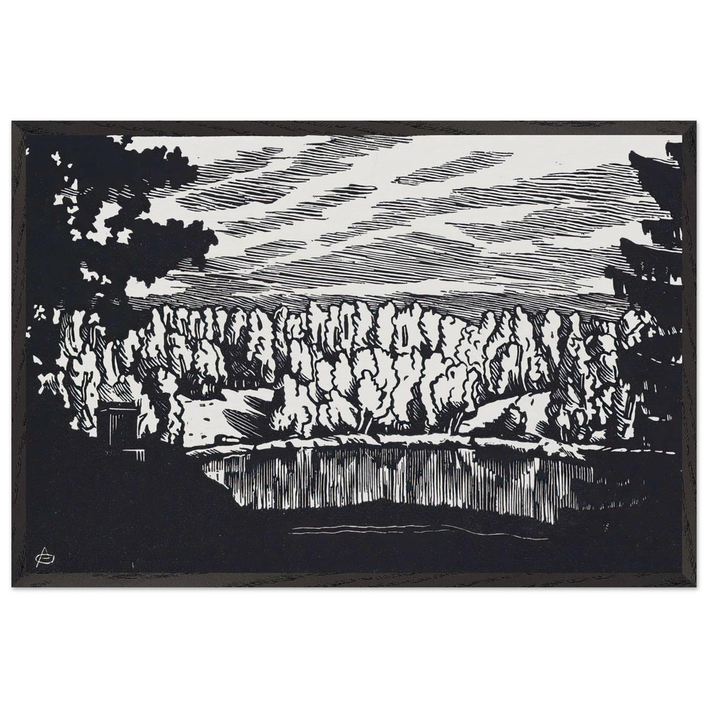 Round Pond by Anna Ostroumova-Lebedeva, framed poster