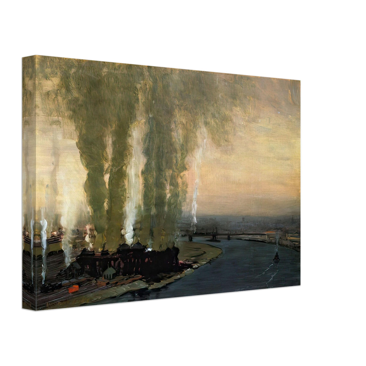Roundhouse at High Bridge by George Luks, canvas, view 2