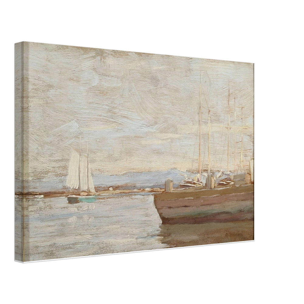 San Pedro Harbor by Granville Redmond, canvas