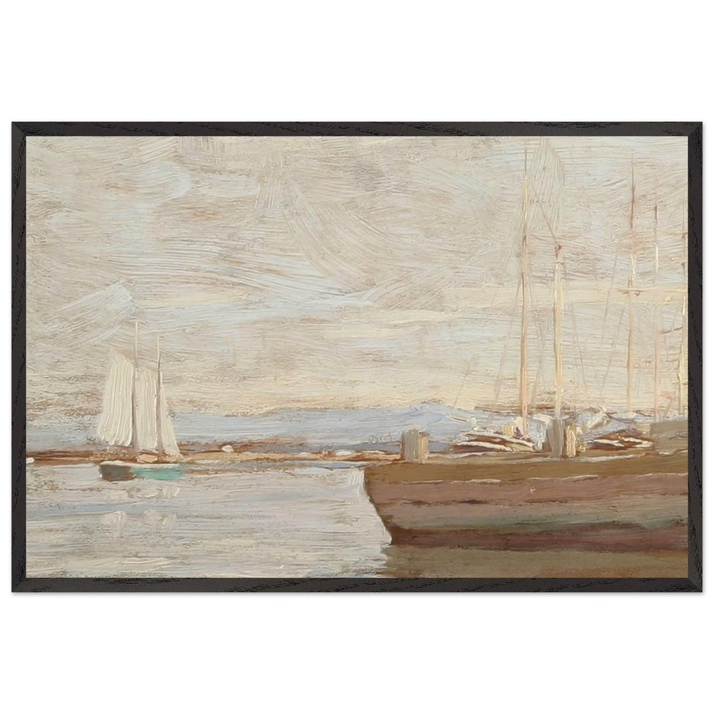 San Pedro Harbor by Granville Redmond, framed poster