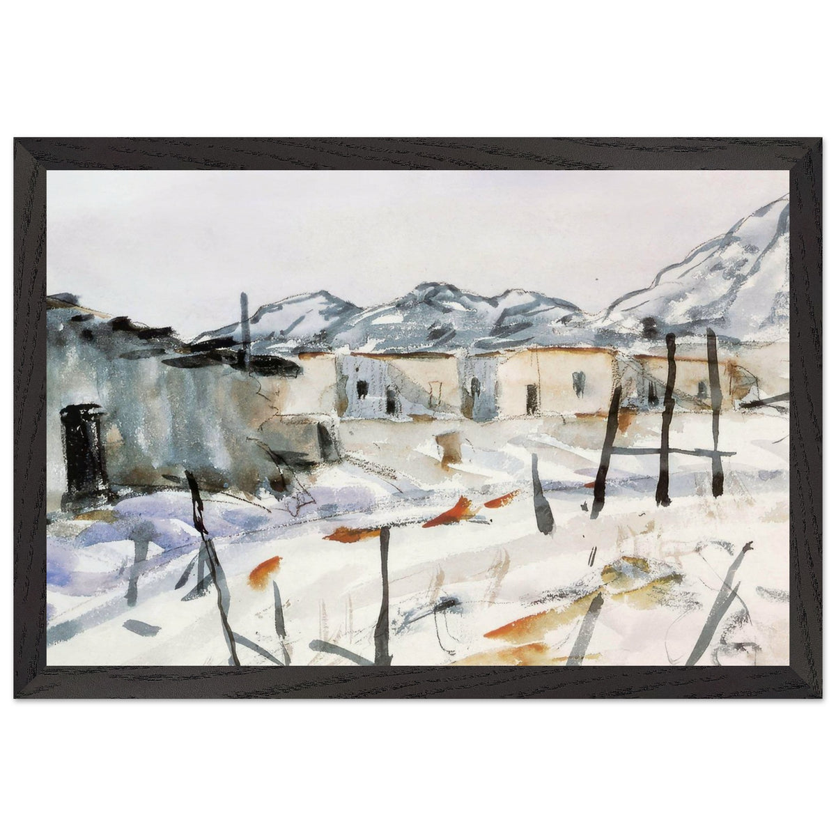 Santa Fe Adobes by Robert Henri, framed poster, view 2
