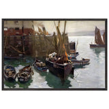 Scarborough Harbour, North Yorkshire by Richard Jack, framed poster