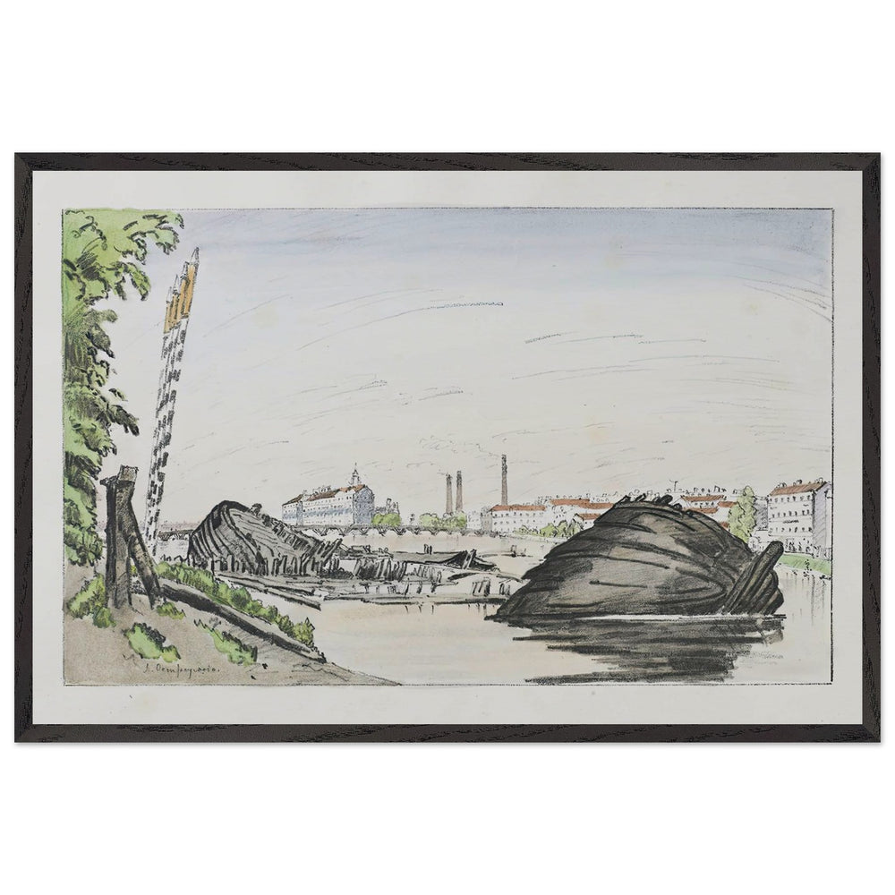 School House of Peter I by Anna Ostroumova-Lebedeva, framed poster