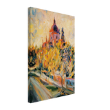 Self Portrait with Saint George Cathedral by Oleksa Novakivskyi, canvas