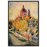 Self Portrait with Saint George Cathedral by Oleksa Novakivskyi, framed poster