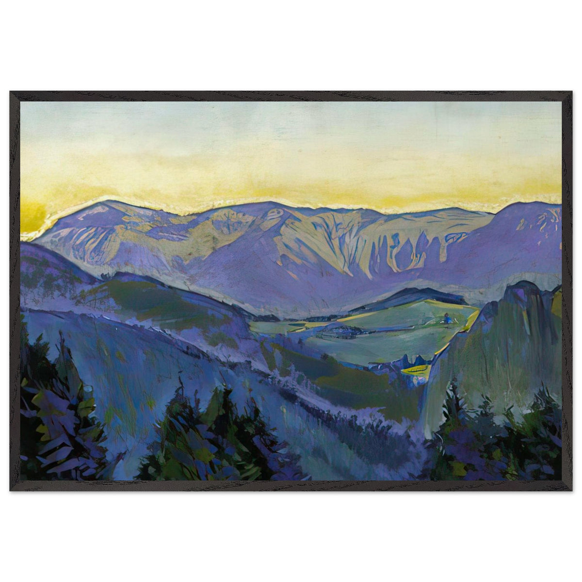 Semmering Landscape by Koloman Moser, framed poster, view 3